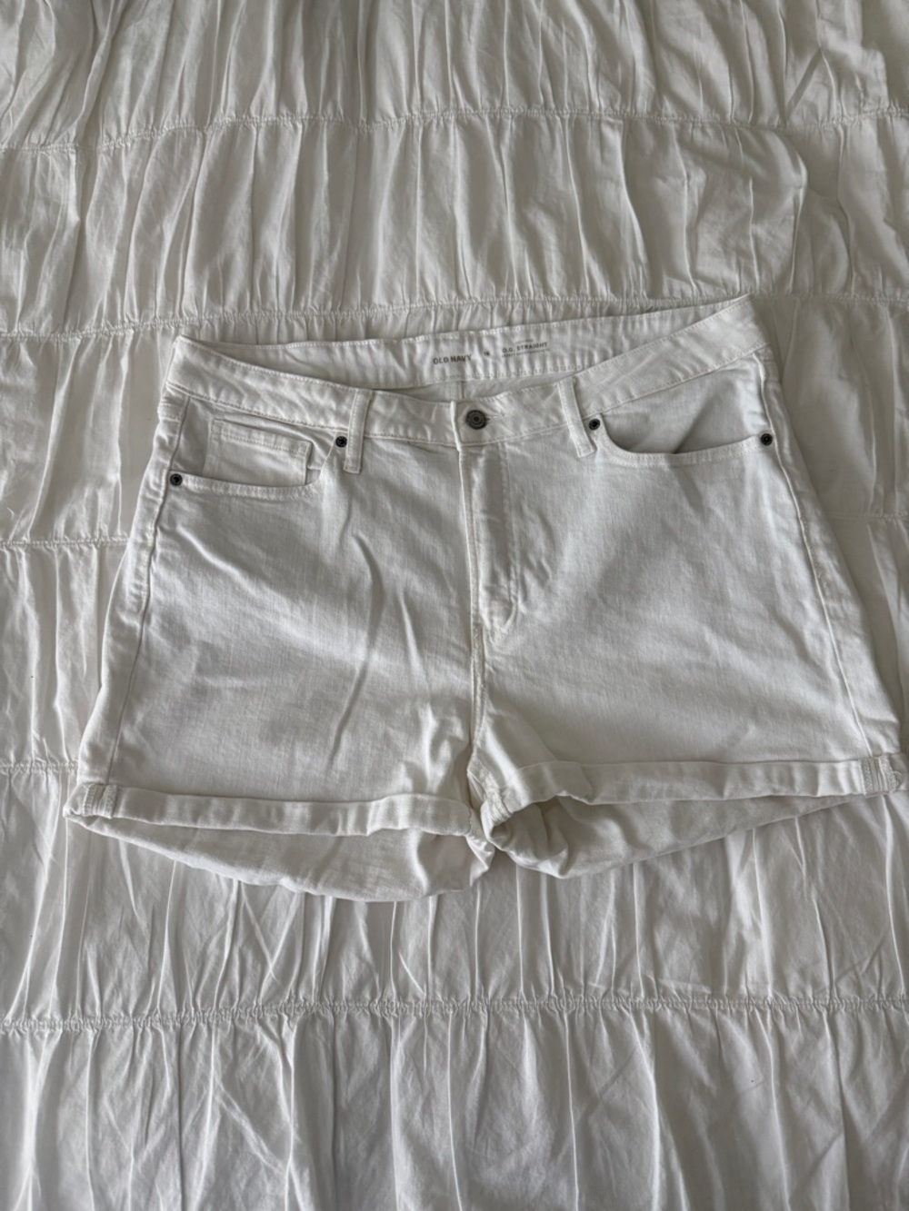 Old Navy White Denim Rolled-Hem Shorts